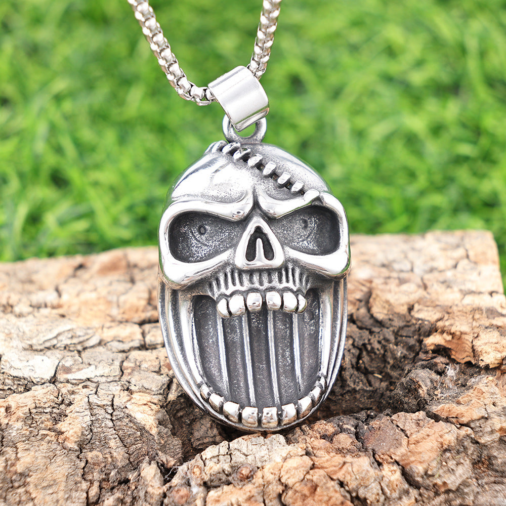 Personalized 3D Scarred Skull Titanium Steel Pendant