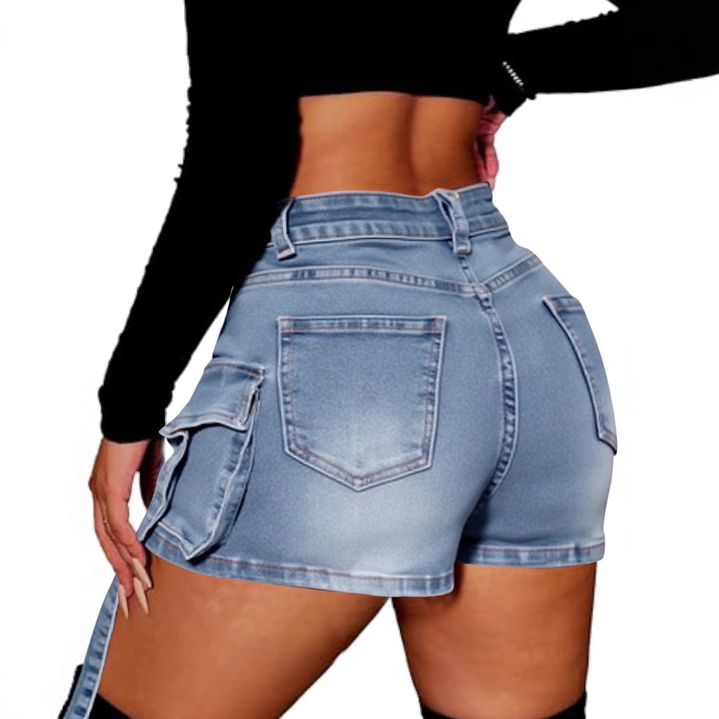 European And American-style Spicy Girl Elastic Denim Skort