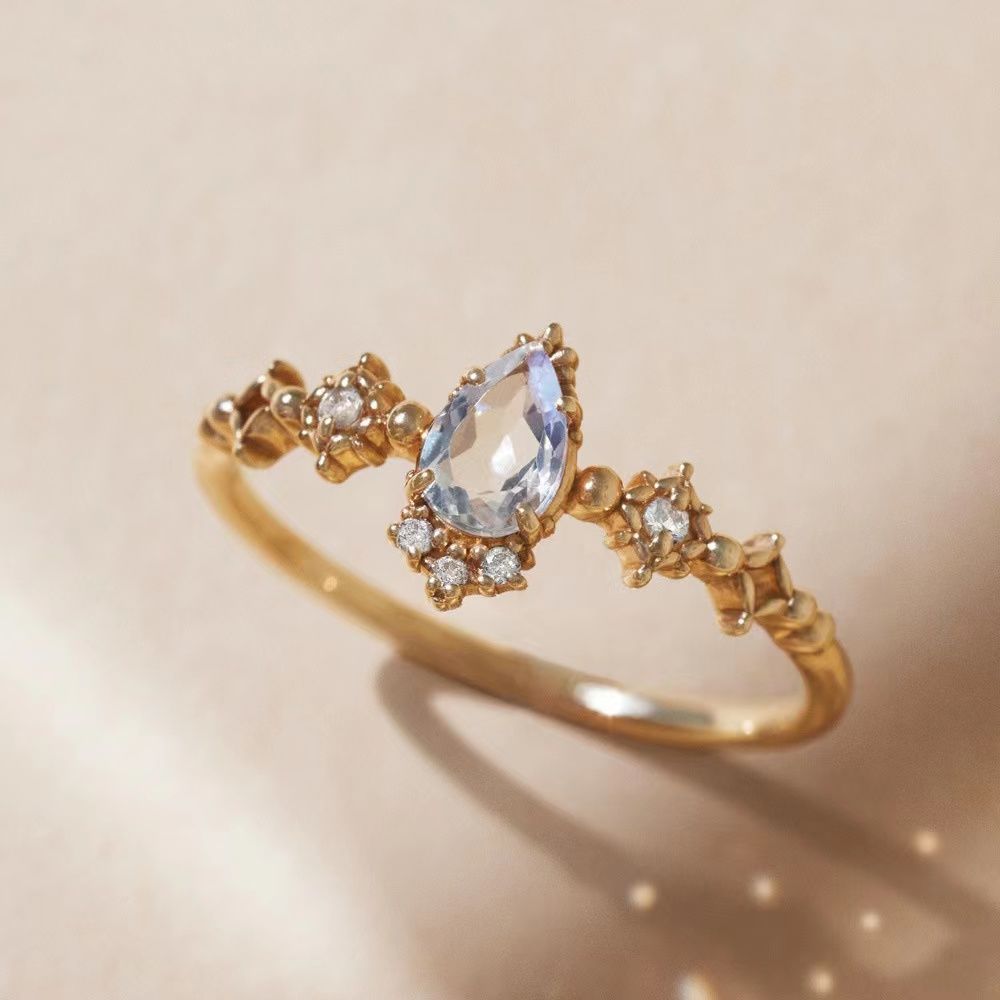 Womens Snowflake PetalRhodium-Plated Vintage Artistic Silk Ring