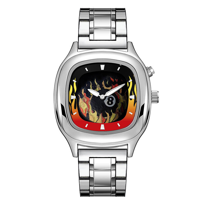 Retro Digital Display Waterproof Steel-band Sports Watch For Men