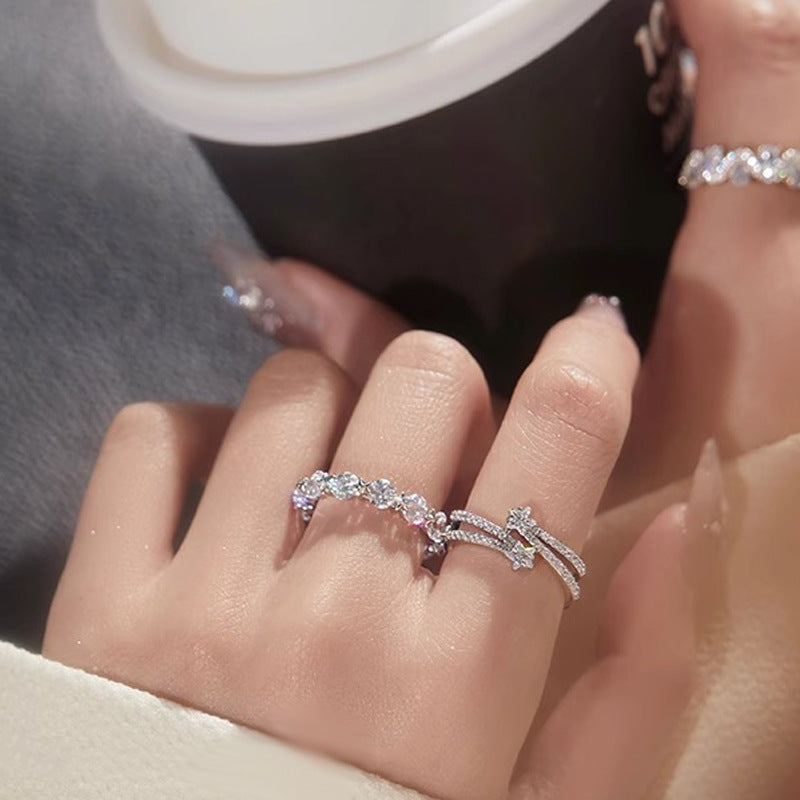 Stylish Double Layer Star Open Ring