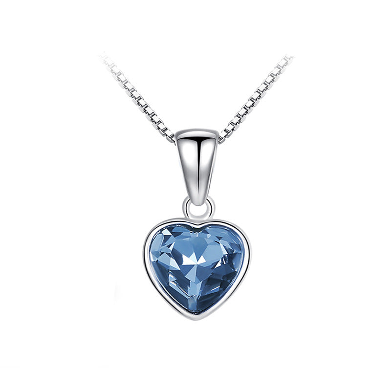Crystal Pendant Fashionable Heart-shaped Collarbone Chain