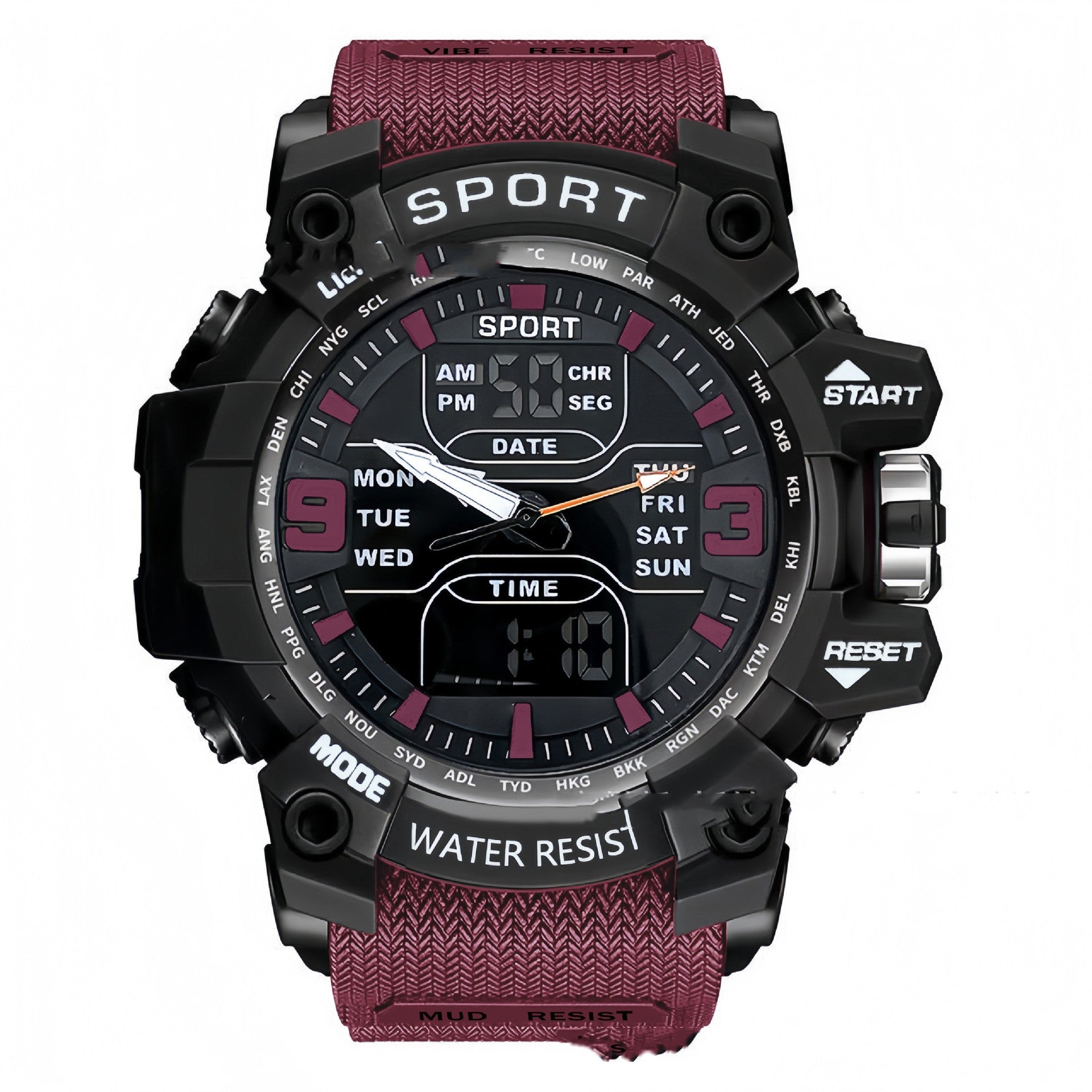 Stylish Black Technology Sports Luminous Boys Electronic Watch