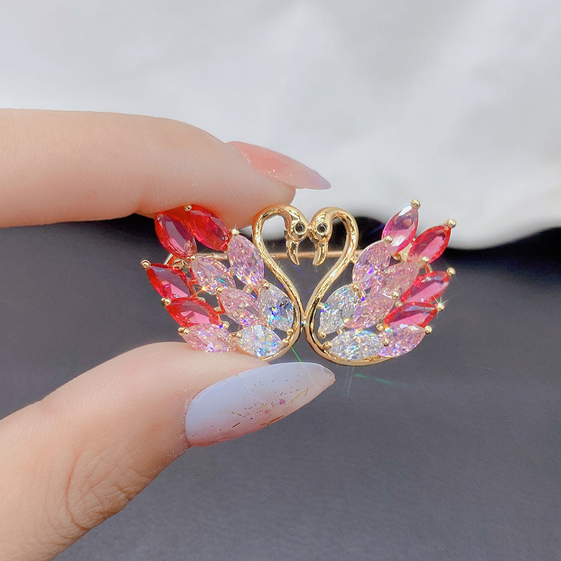 Warm Cat Eye Stone Swan Elegant Super Fairy Earrings