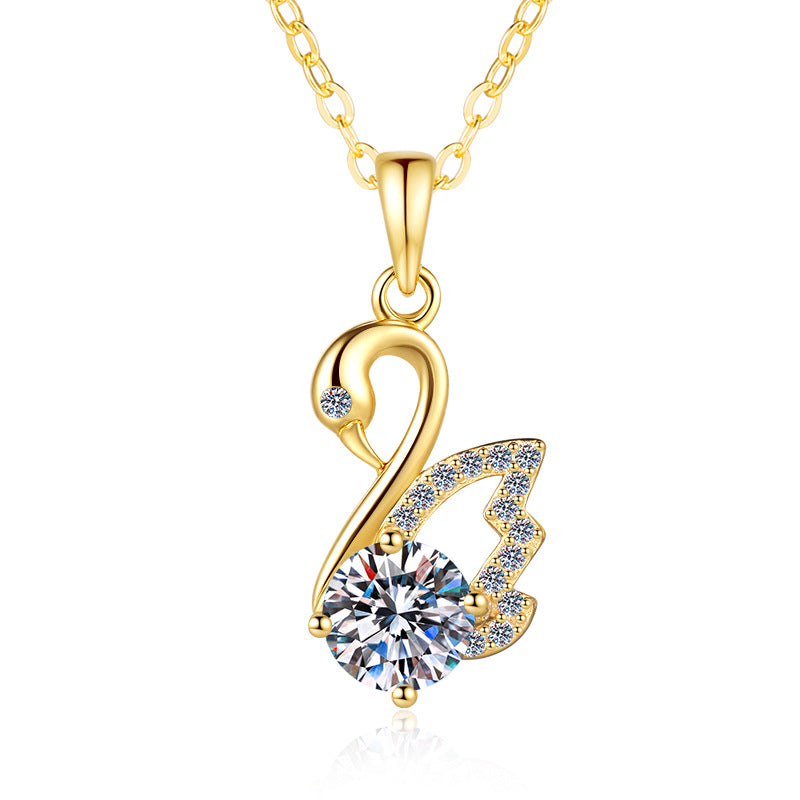 Pure Silver Women's Light Luxury Niche Swan Necklace