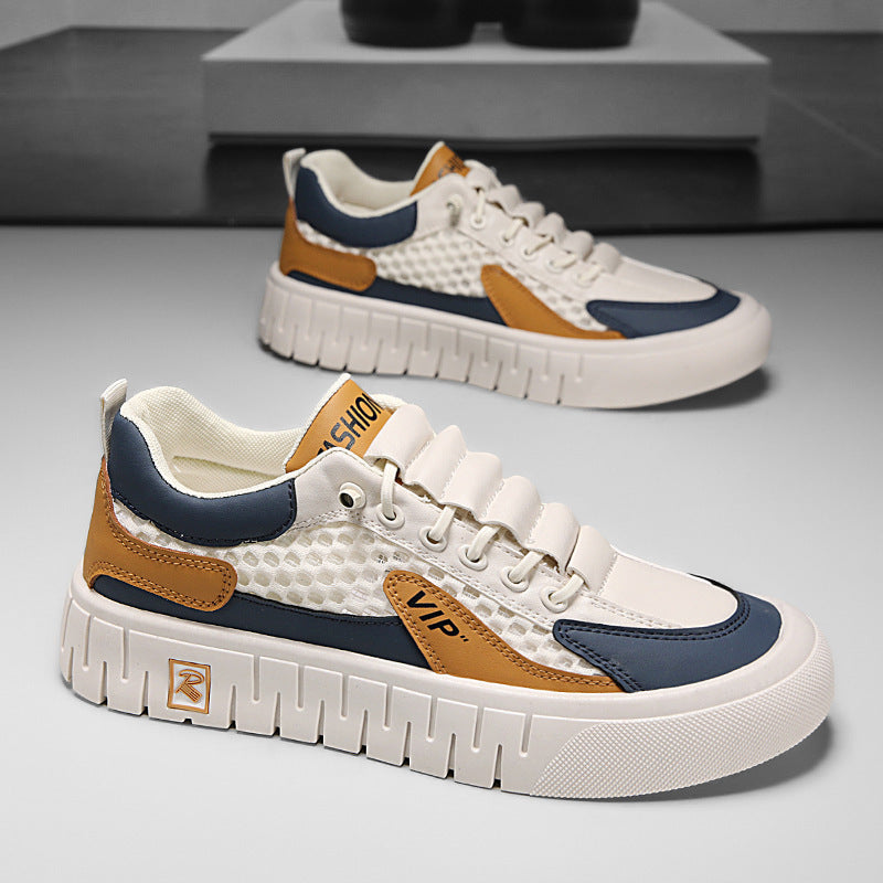 Mens Casual Breathable Mesh-panel Athletic Shoes