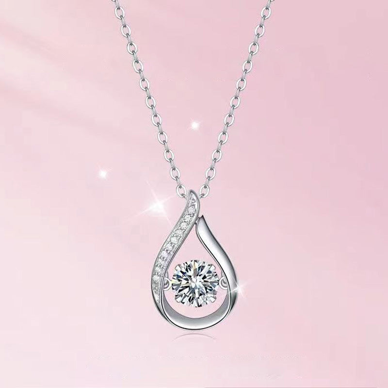 Dynamic Water Drop Shaped Women's Versatile Light Luxury Necklace