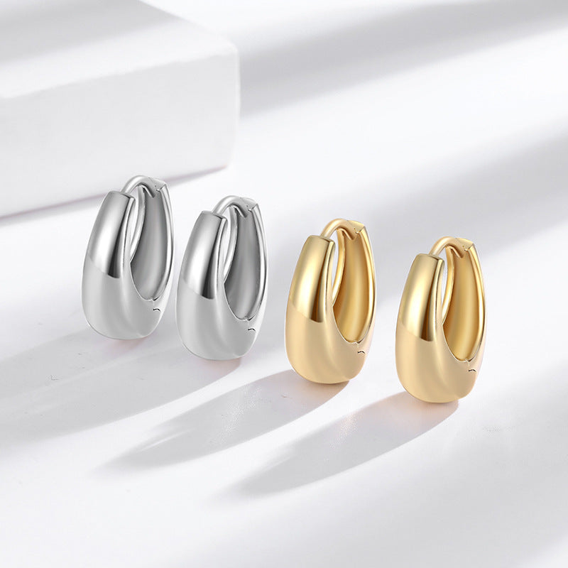 Womens Stylish All-match Copper-gold Plated Earrings