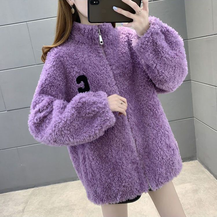 Womens Double Sided Short Shearling Coat