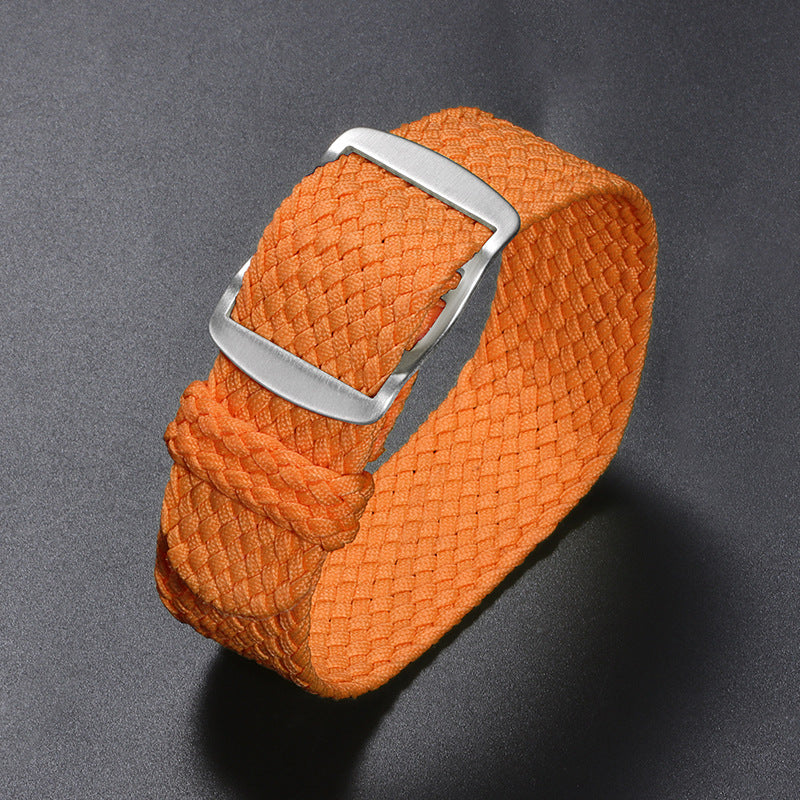 Woven Nylon Watchband Pieces Over Canvas Watch Strap