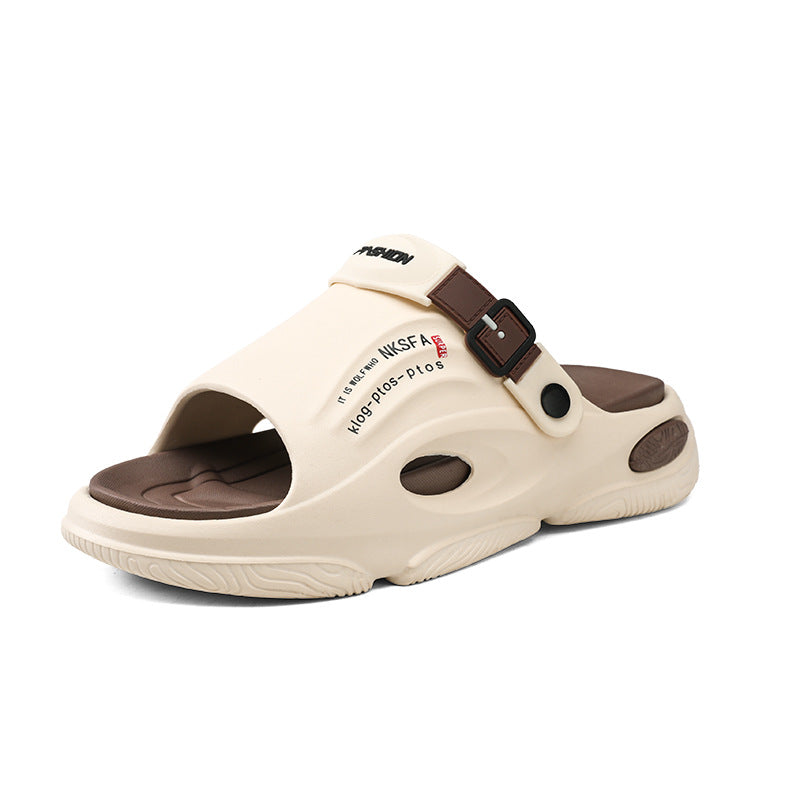 Mens Summer Outdoor Slippers With A Non-slip Step-on-poop Feel