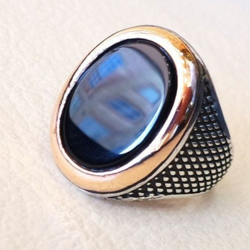 He Cheng Simple And Elegant Carved Antique Silver Vintage Mens Ring