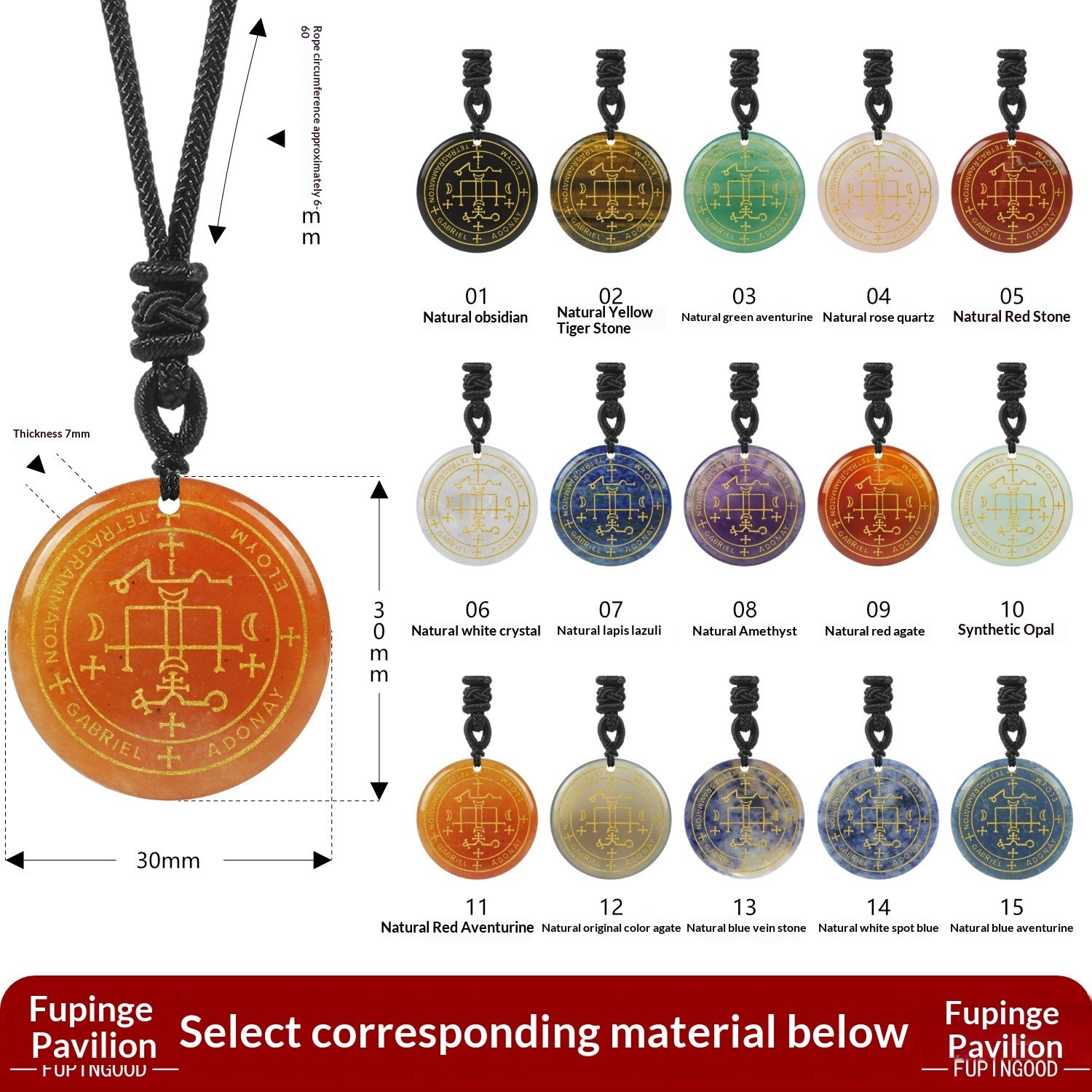 Seven Archangels Natural Crystal Pendant In BlackA Stylish, Fashion-Forward Design