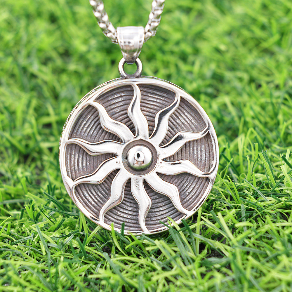 Classic Fashion Sun Totem Titanium Steel Pendant