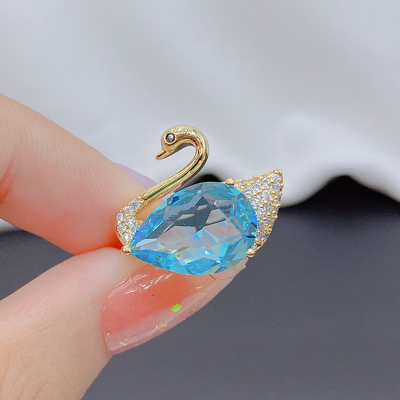 Warm Cat Eye Stone Swan Elegant Super Fairy Earrings