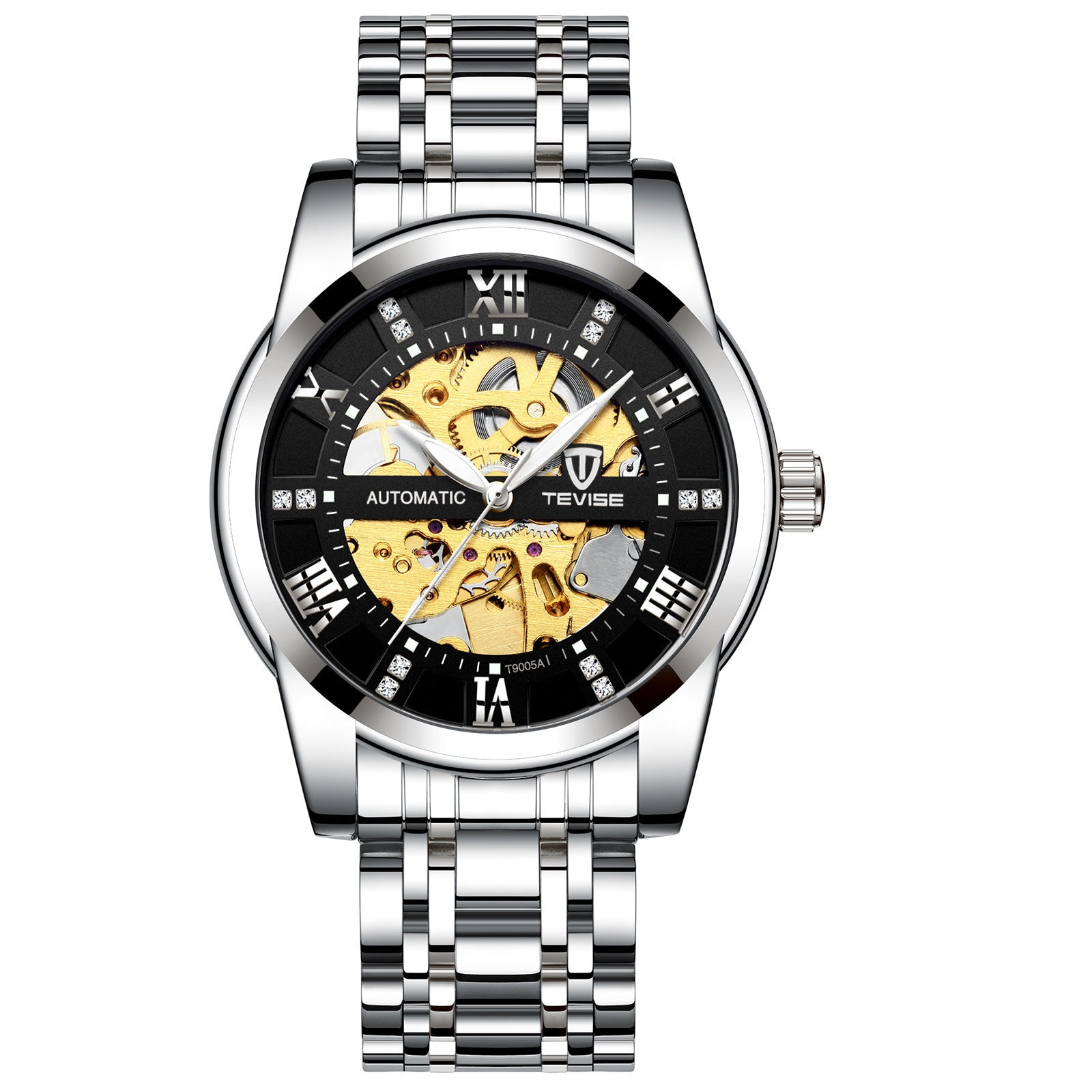 Mechanical Watch With A Hollowed-out Steel Bracelet