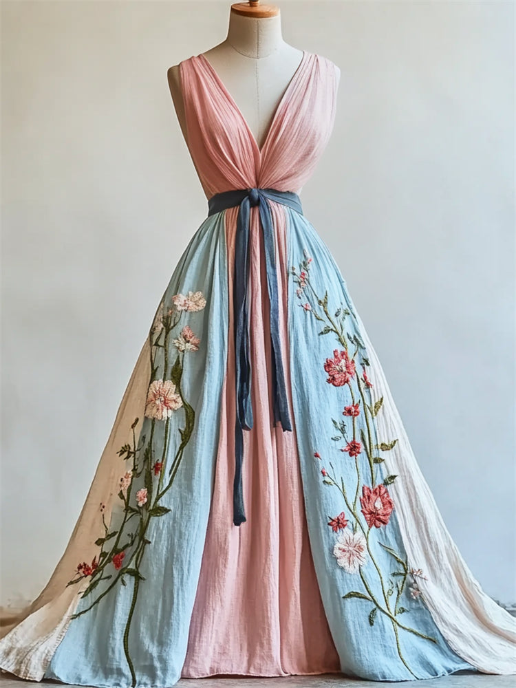 Elegant V-neck Sleeveless Cross-border Dress