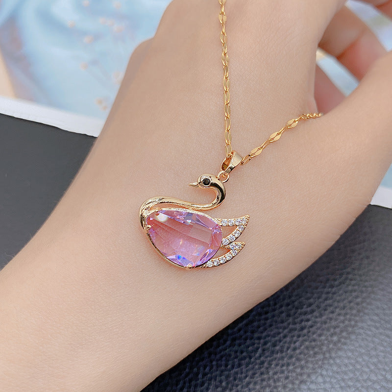 Warm Cat Eye Stone Swan Elegant Super Fairy Earrings