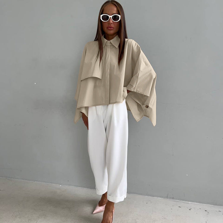 Women's Casual Batwing-sleeve Cardigan Shirt