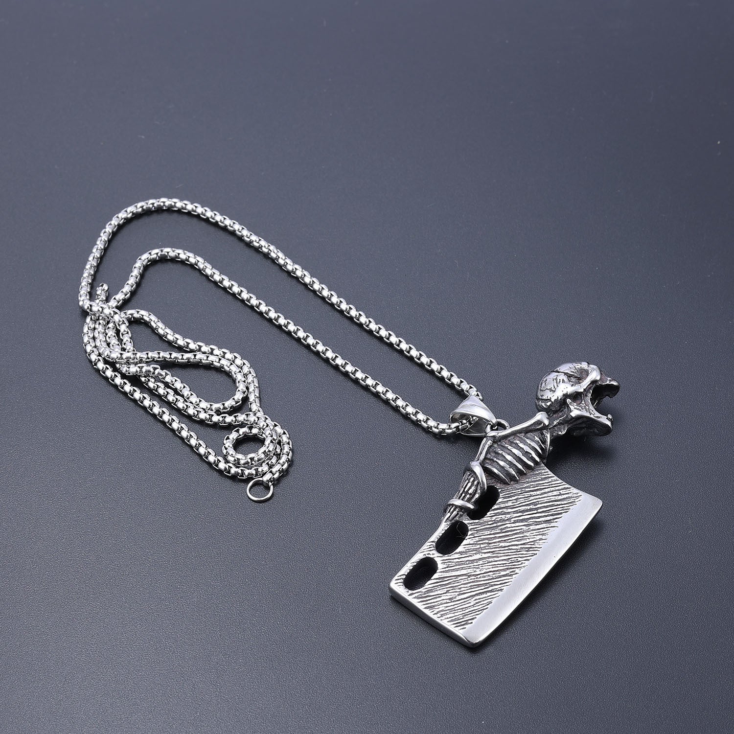 Skull And Sickle Polished Titanium Steel Pendant