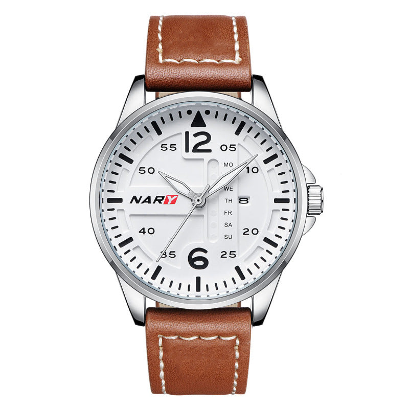 Stylish Sophisticated Dial Water-resistant Quartz Watch For Men