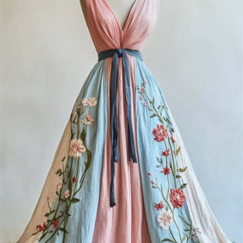 Elegant V-neck Sleeveless Cross-border Dress