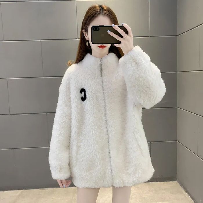 Womens Double Sided Short Shearling Coat