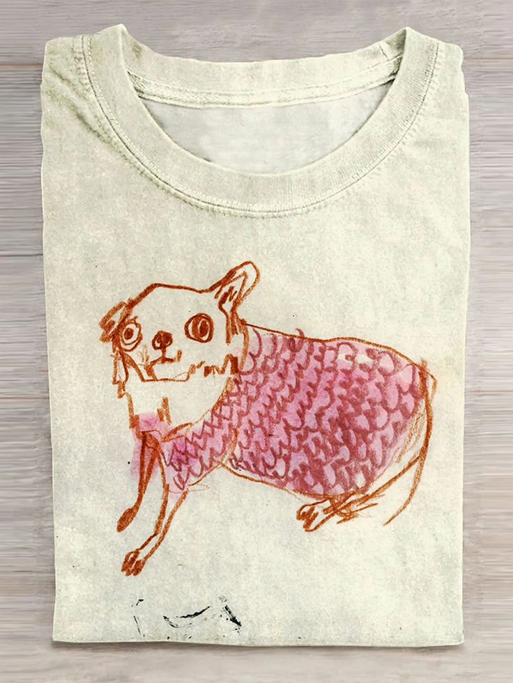 Womens Stylish Casual Versatile Crew Neck 3D-printed Short Sleeve Top