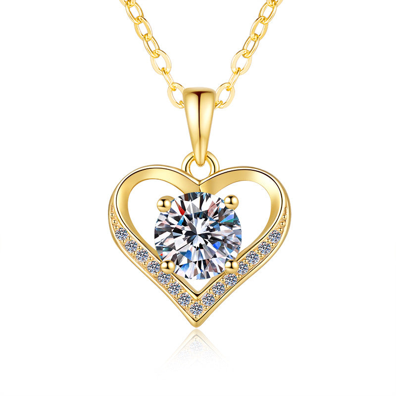 D-Color Moissanite 18K Gold Plated Chanel-Style 925 Sterling Silver Necklace