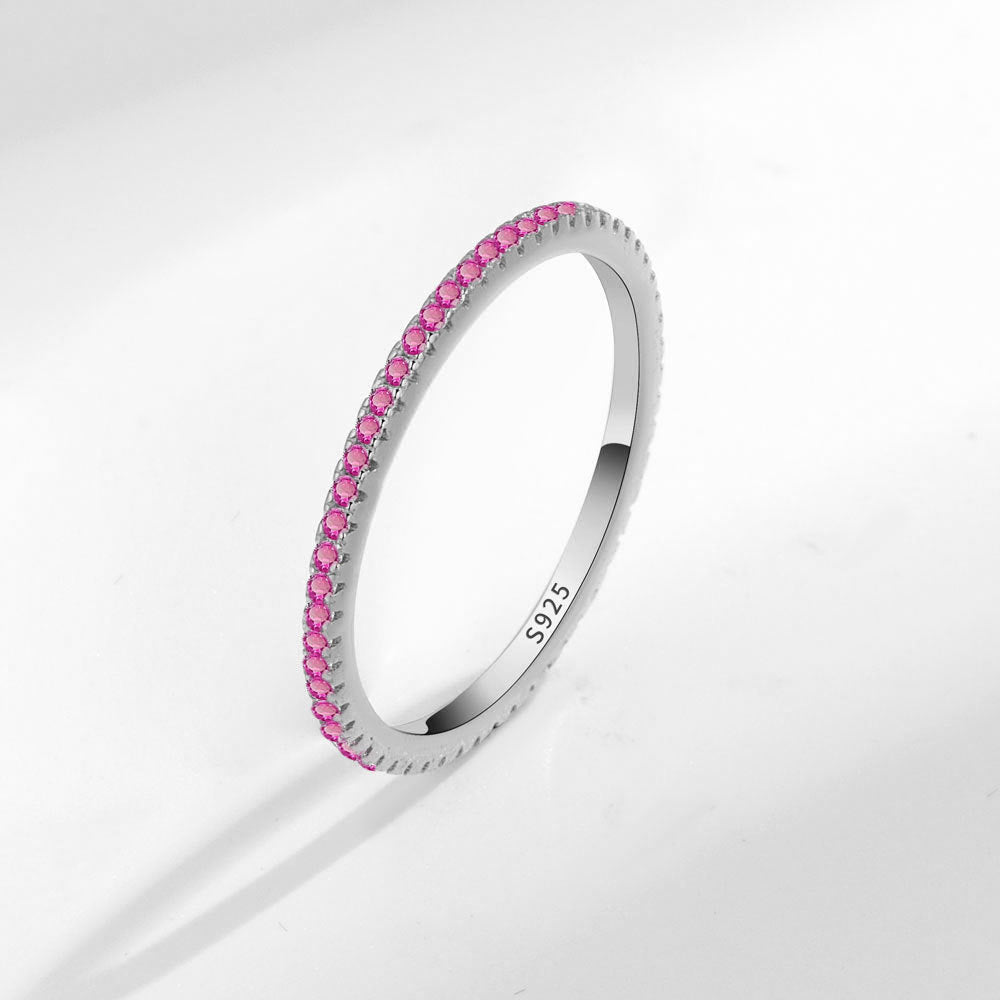 Fashionable Full Diamond Tail Stacked Single Row Ring