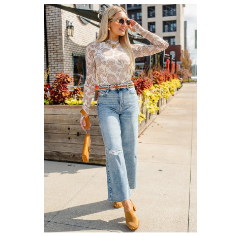 Fashionable Trendy Floral-print Fitted Top For Women