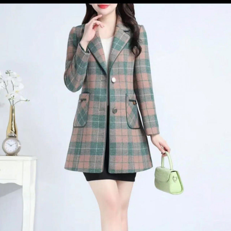 Womens Stylish Casual And Chic Plaid Jacket