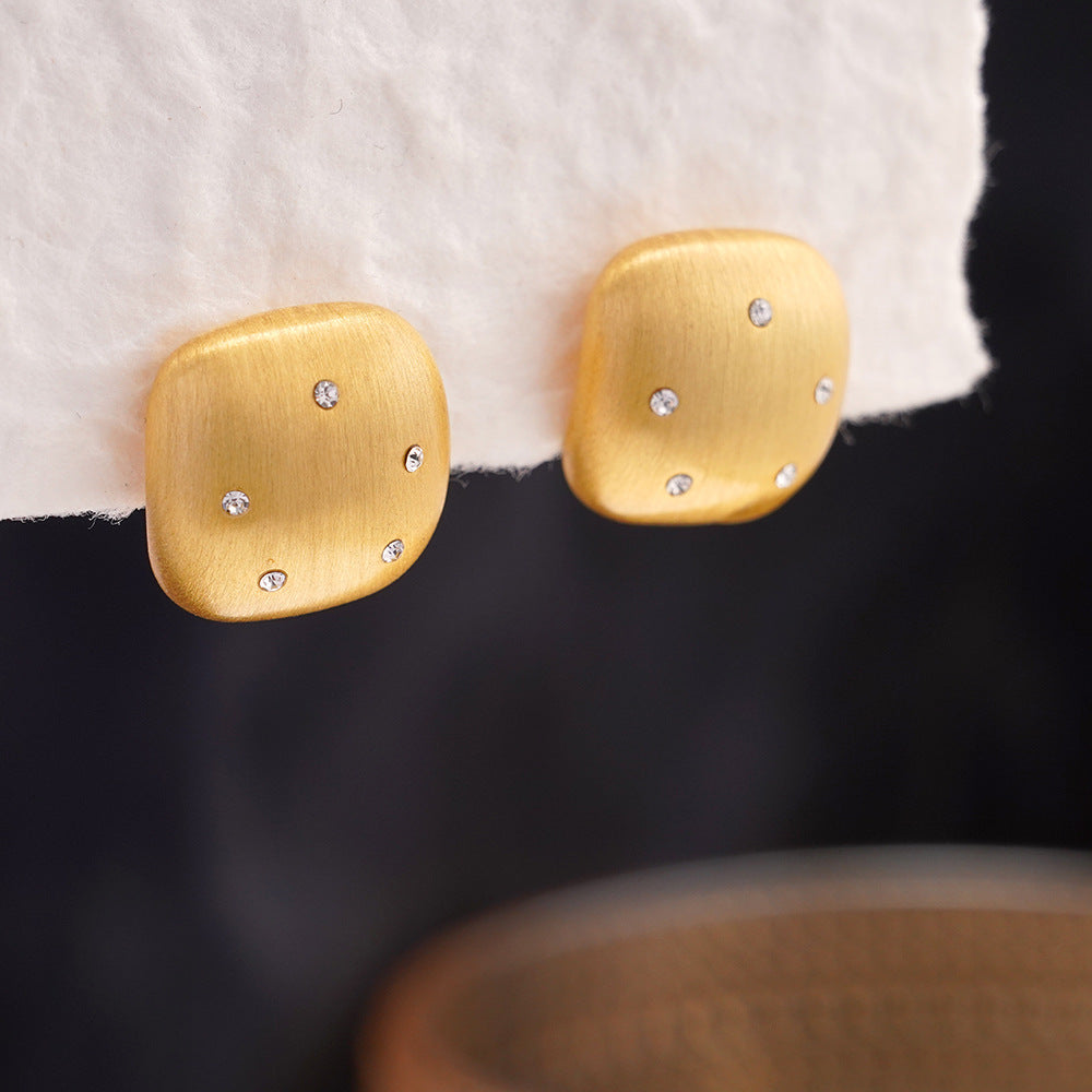 French-style Vintage Chic Minimalist Geometric Earrings