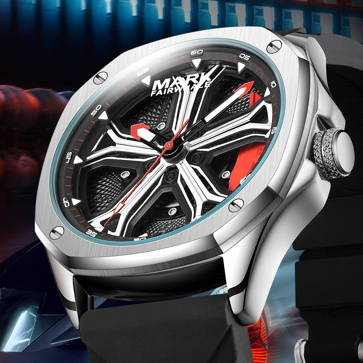 Fashionable Wheel Hub Caliper Waterproof Luminous Quartz Watch