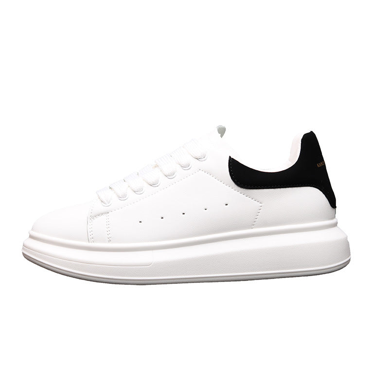 Mens Spring Leather White Shoes In Korean Style
