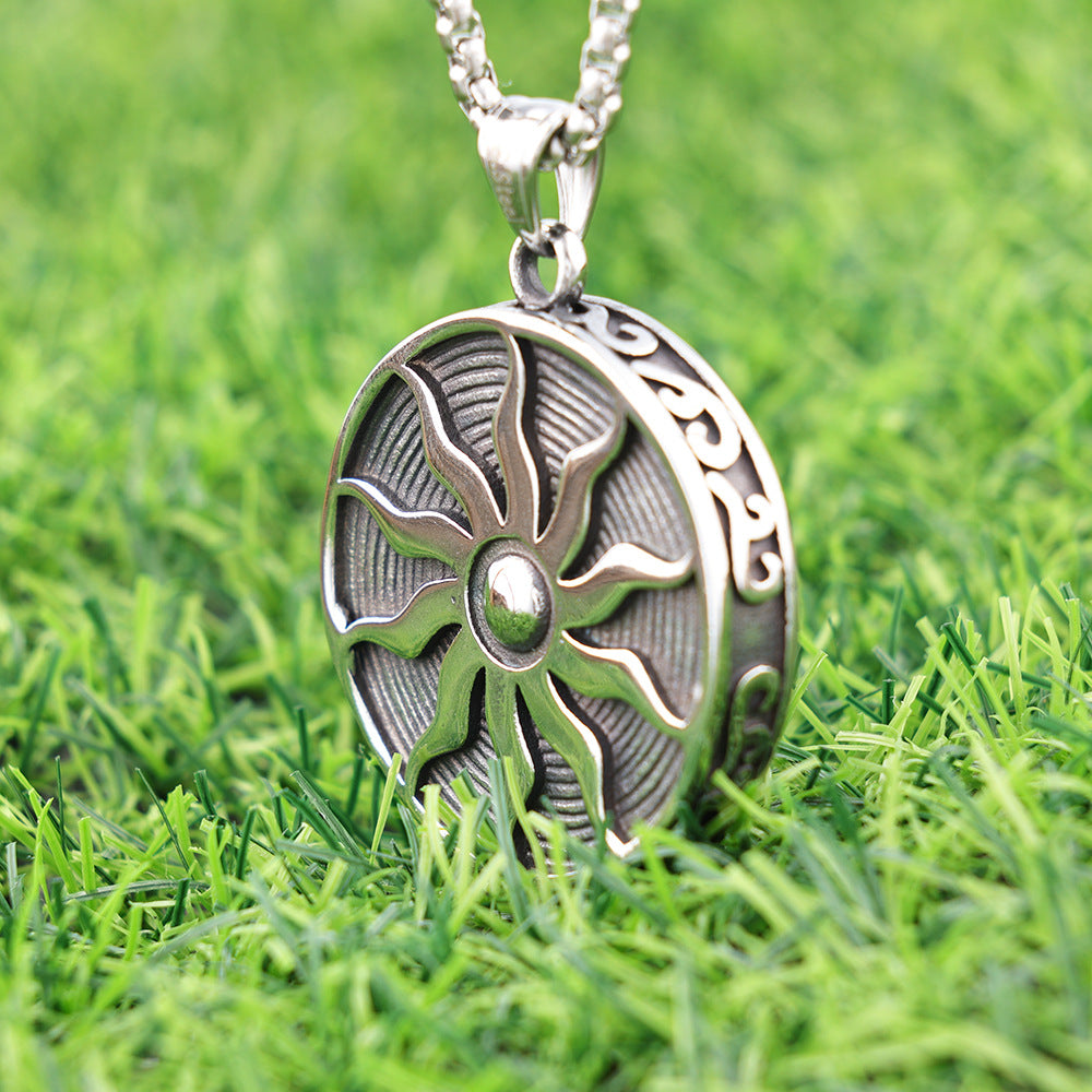 Classic Fashion Sun Totem Titanium Steel Pendant