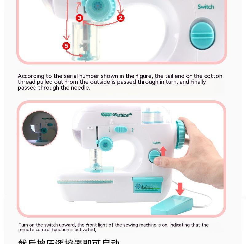 Girls' Electric Sewing Machine Small Household Appliances Toys Children's Playhouse Set Toys
