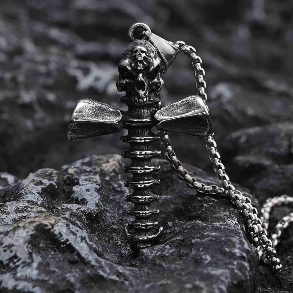 Industrial-style Edgy Titanium Steel Pendant With A Screw Motif
