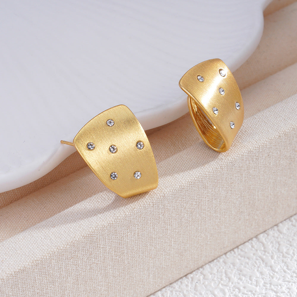 Light-luxury Niche Metal Matte-finish Earrings