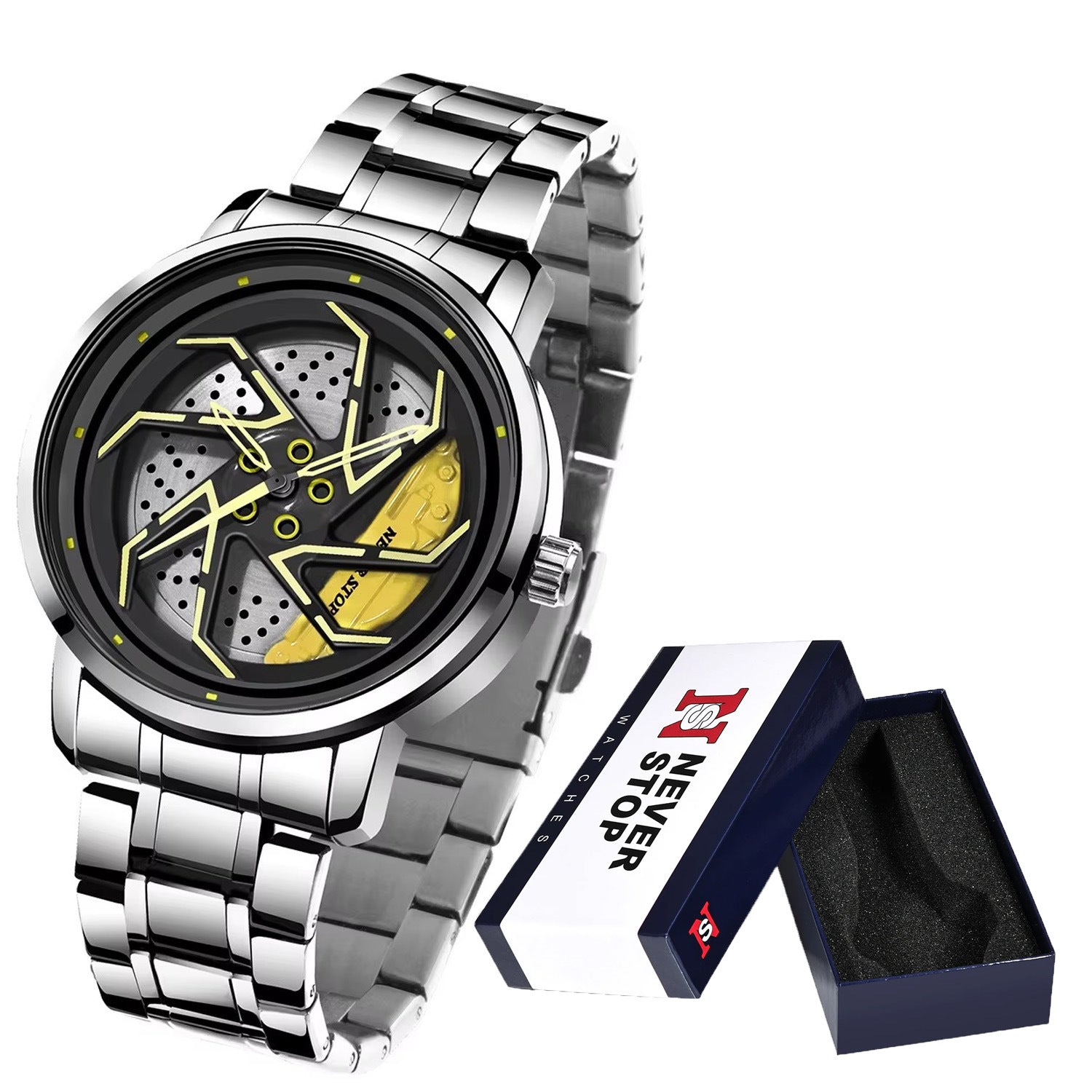 Stylish And Cool Quartz Mens Watch With A Steel Bandtrendy And Fashionable