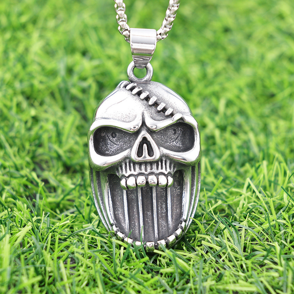 Personalized 3D Scarred Skull Titanium Steel Pendant
