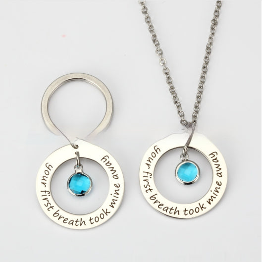 Customizable Stainless Steel Colored Diamond Necklace