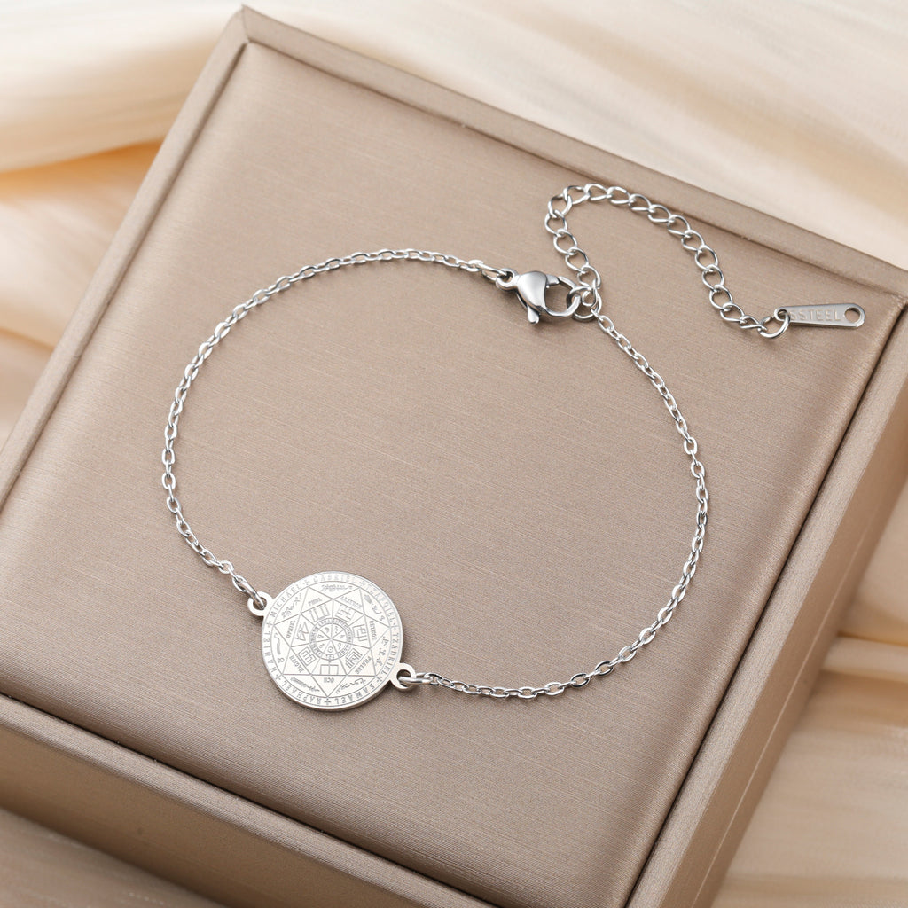 Stainless Steel Seven Archangels Pendant Bracelet