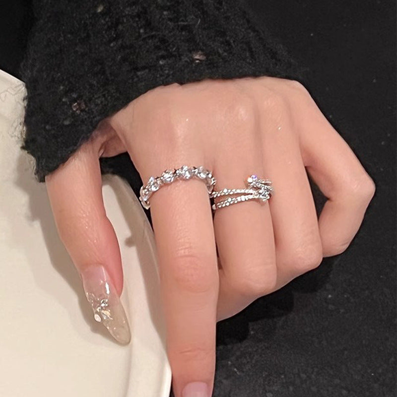 Stylish Double Layer Star Open Ring