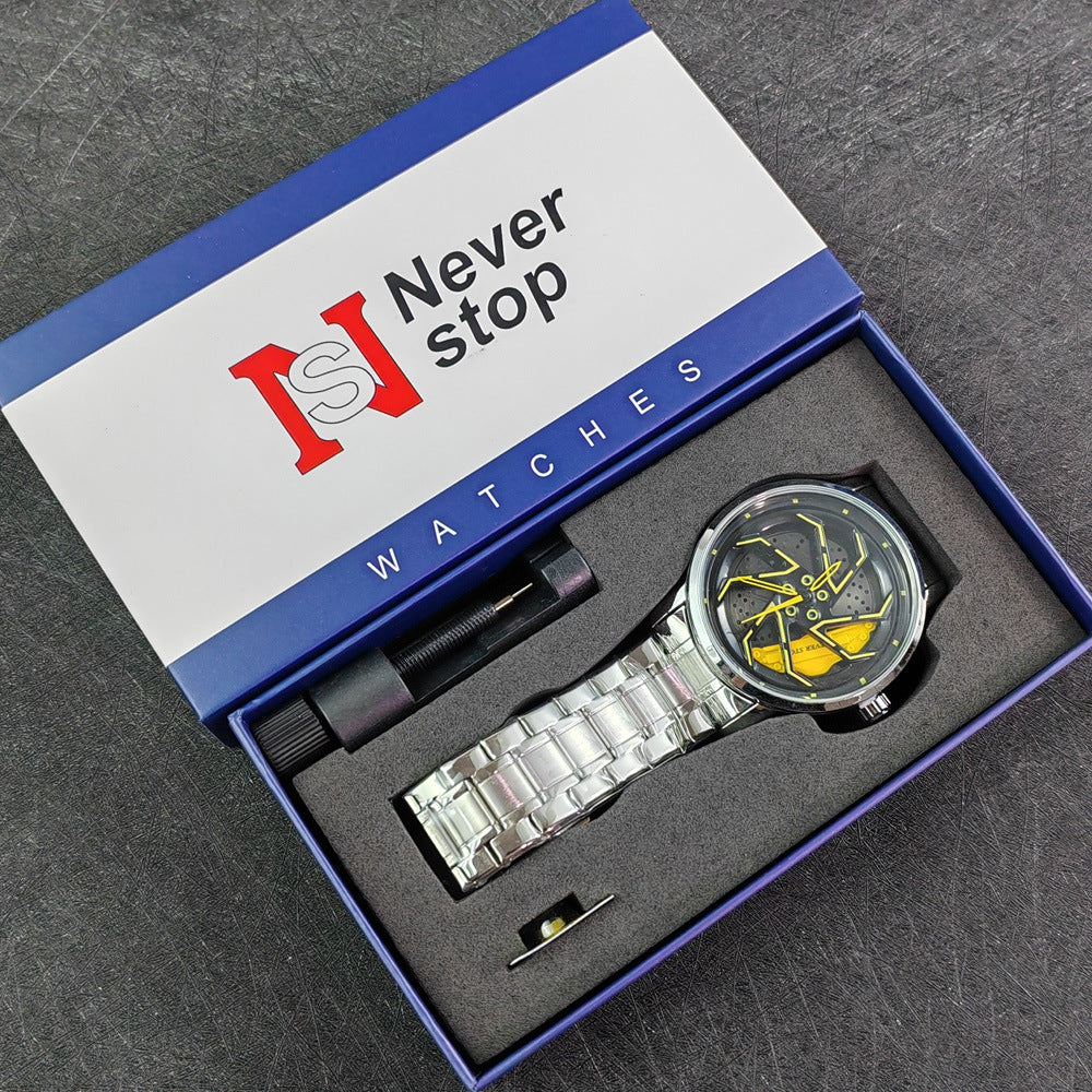 Stylish And Cool Quartz Mens Watch With A Steel Bandtrendy And Fashionable