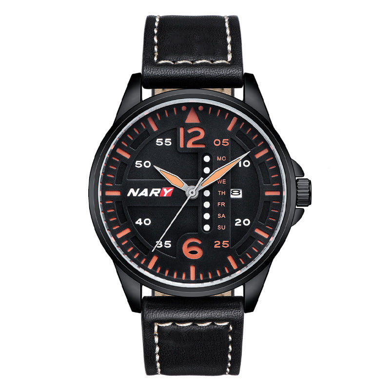 Stylish Sophisticated Dial Water-resistant Quartz Watch For Men