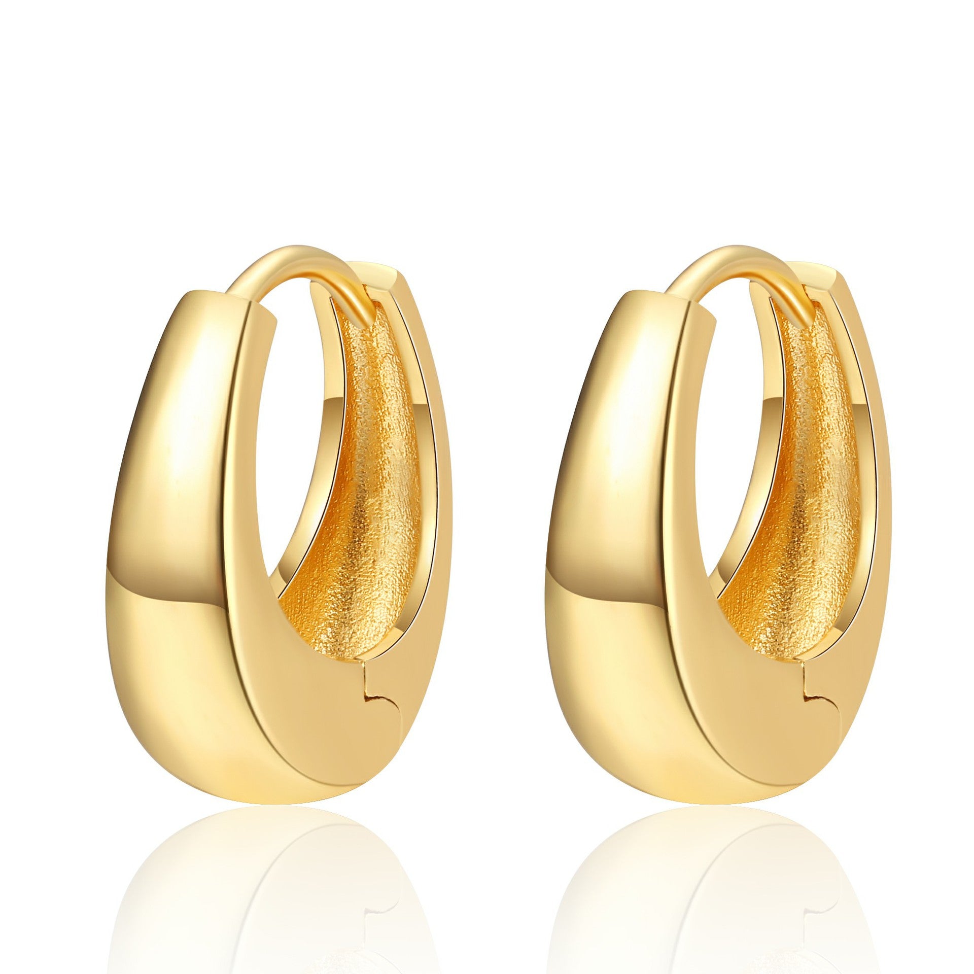 Womens Stylish All-match Copper-gold Plated Earrings