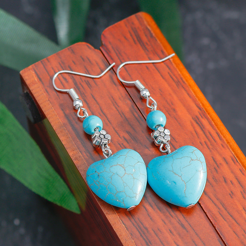 Retro Ethnic-style Turquoise Drop Earrings