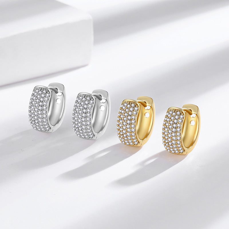 Womens Stylish All-match Copper-gold Plated Earrings