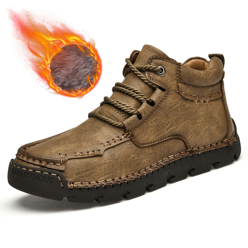 Men's Retro Casual Velvet Warm Cotton Shoes